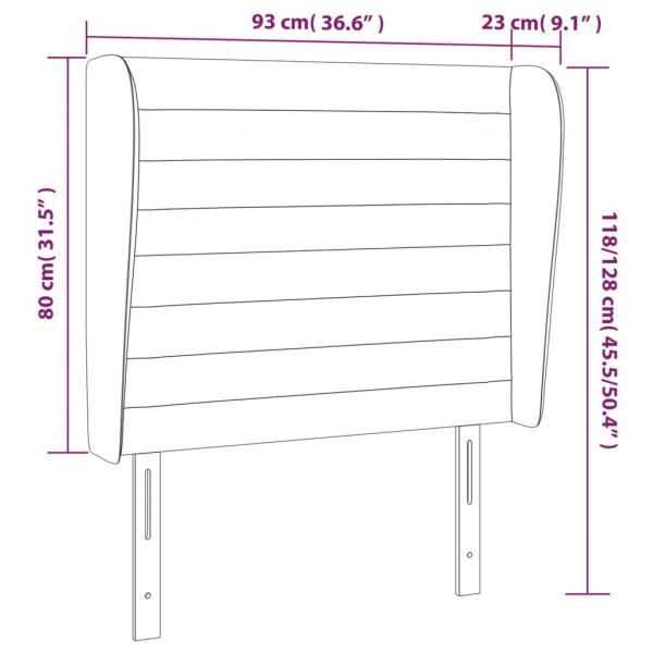 Kopfteil mit Ohren Hellgrau 93x23x118/128 cm Stoff