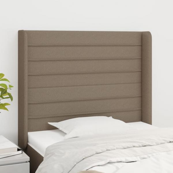 ARDEBO.de - Kopfteil mit Ohren Taupe 93x16x118/128 cm Stoff