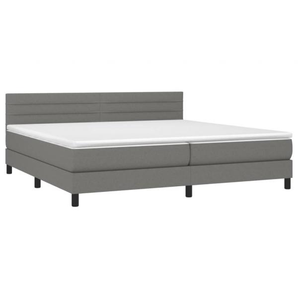 Boxspringbett mit Matratze Dunkelgrau 200x200 cm Stoff