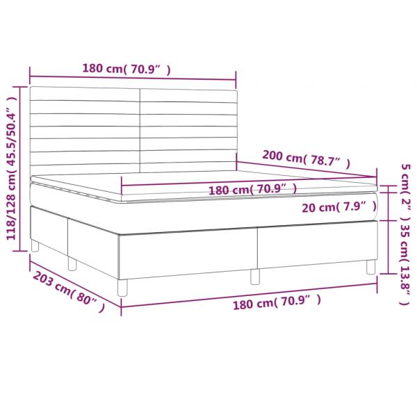 Boxspringbett mit Matratze Taupe 180x200 cm Stoff