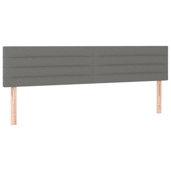 Kopfteile 2 Stk. Dunkelgrau 100x5x78/88 cm Stoff