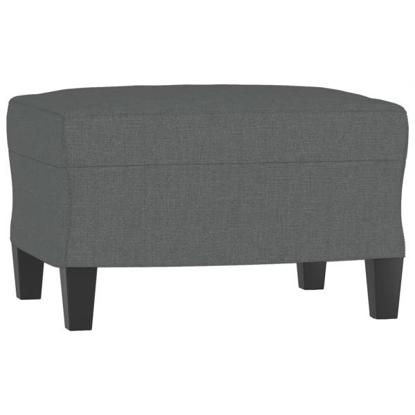 Sessel mit Hocker Dunkelgrau 60 cm Stoff