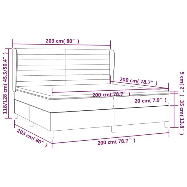 Boxspringbett mit Matratze Hellgrau 200x200 cm Samt