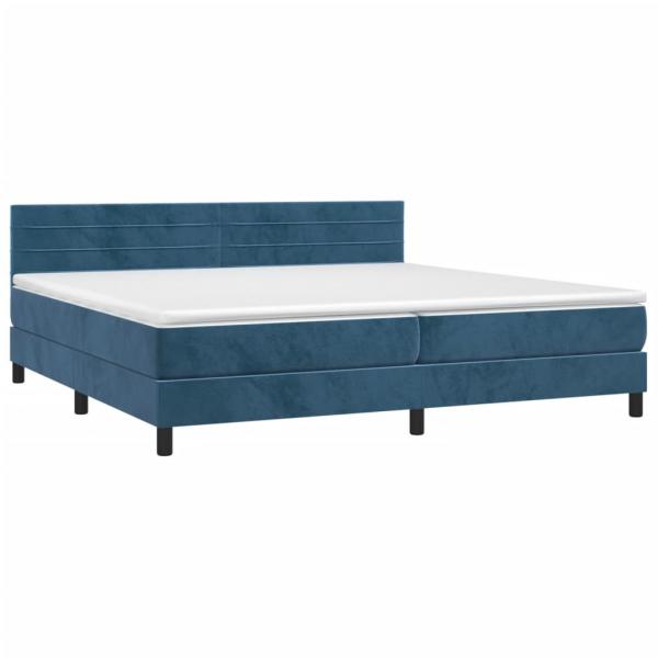 Boxspringbett mit Matratze Dunkelblau 200x200 cm Samt