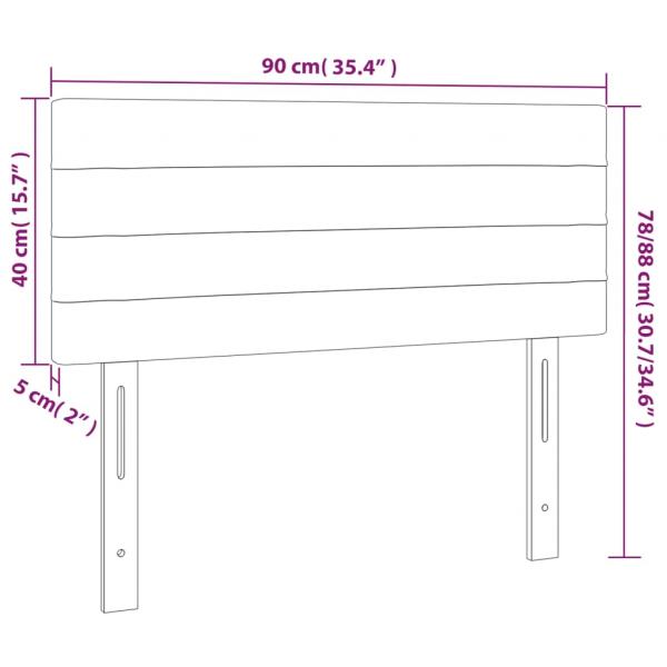 LED Kopfteil Creme 90x5x78/88 cm Stoff