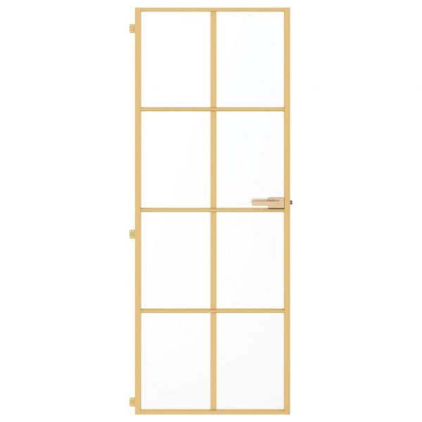 Innentür Schlank Golden 76x201,5 cm Hartglas und Aluminium