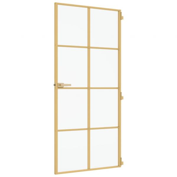 Innentür Schlank Golden 93x201,5 cm Hartglas und Aluminium