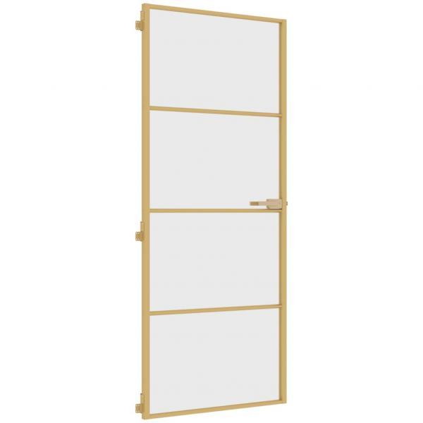 Innentür Schlank Golden 83x201,5 cm Hartglas und Aluminium