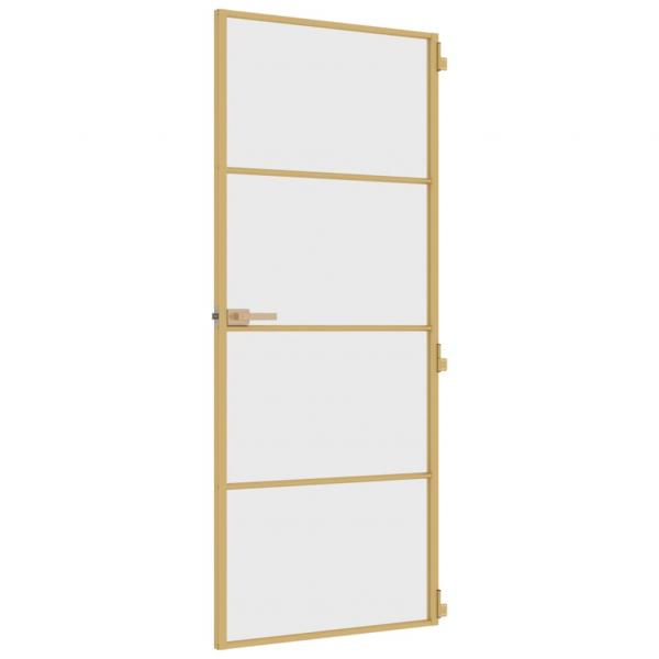 Innentür Schlank Golden 83x201,5 cm Hartglas und Aluminium