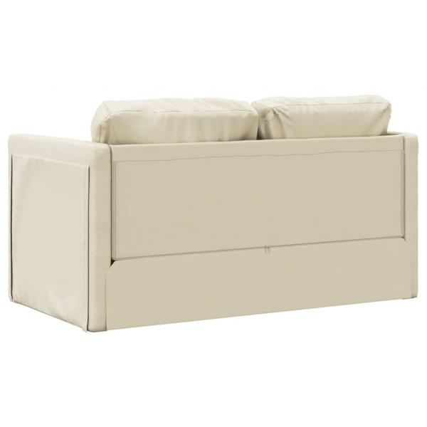 Bodensofa mit Schlaffunktion Creme 112x174x55 cm Kunstleder