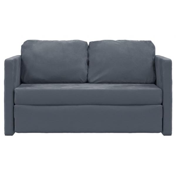 Bodensofa mit Schlaffunktion Dunkelgrau 122x204x55 cm Samt