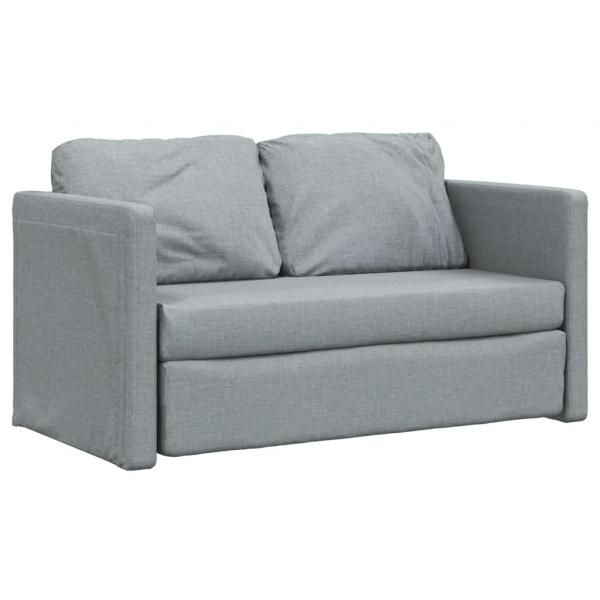 Bodensofa mit Schlaffunktion Hellgrau 112x174x55 cm Stoff