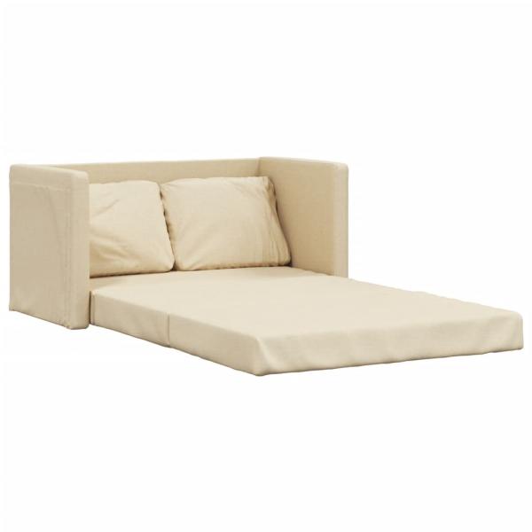 Bodensofa mit Schlaffunktion Creme 112x174x55 cm Stoff