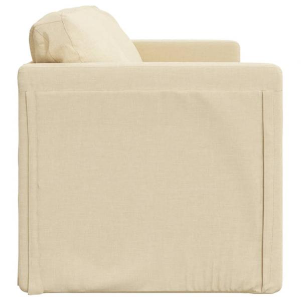 Bodensofa mit Schlaffunktion Creme 112x174x55 cm Stoff