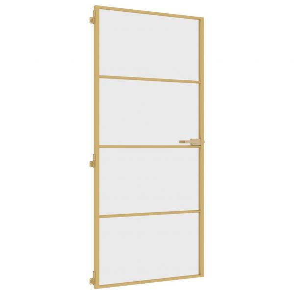 Innentür Schlank Golden 93x201,5 cm Hartglas und Aluminium