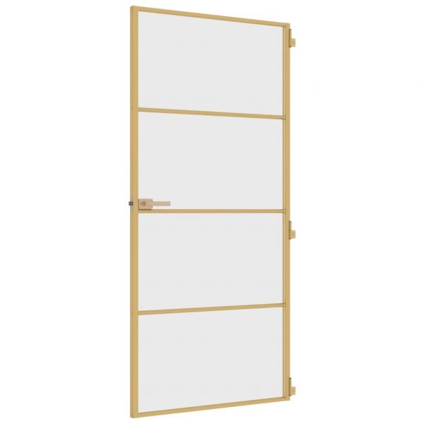 Innentür Schlank Golden 93x201,5 cm Hartglas und Aluminium