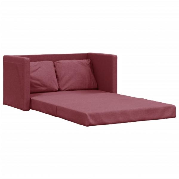 Bodensofa mit Schlaffunktion Weinrot 112x174x55 cm Stoff