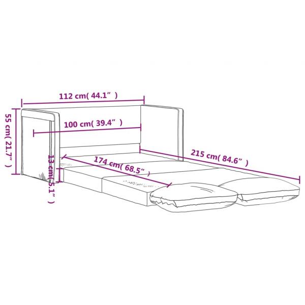 Bodensofa mit Schlaffunktion Weinrot 112x174x55 cm Stoff