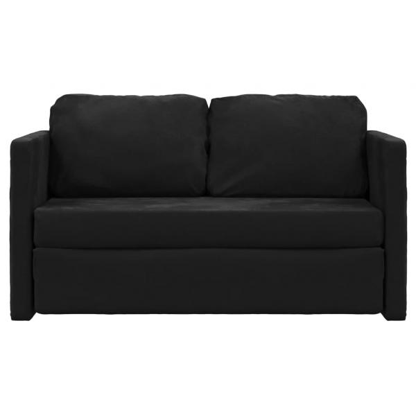 Bodensofa mit Schlaffunktion Schwarz 122x204x55 cm Samt