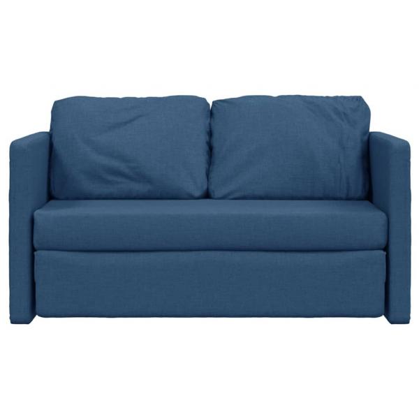 Bodensofa mit Schlaffunktion Blau 112x174x55 cm Stoff