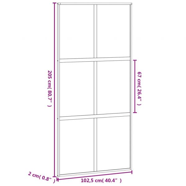 Schiebetür Weiß 102,5x205 cm Hartglas und Aluminium