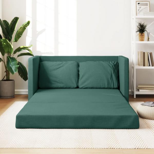 ARDEBO.de - Bodensofa mit Schlaffunktion Dunkelgrün 112x174x55 cm Stoff