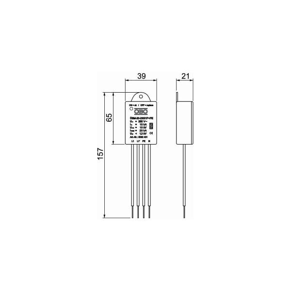 OBO Bettermann ÜSM-20-230I1P+PE ÜSSmodul für LED-Leuchten, 1 Phase, 230V, Typ 2+3 (5092431)