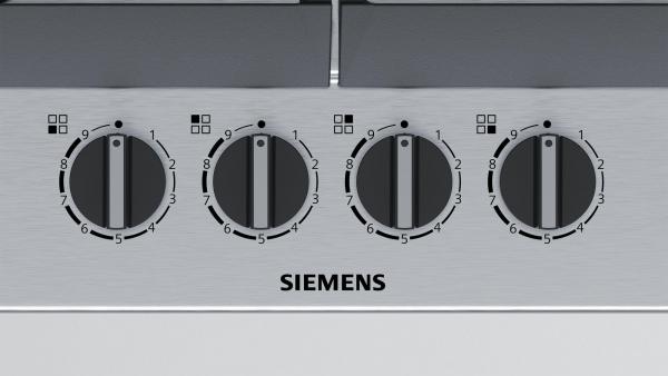 Siemens EC6A5HB90D iQ500 Autarkes Gaskochfeld, 60 cm breit, stepFlame Technology, Edelstahl