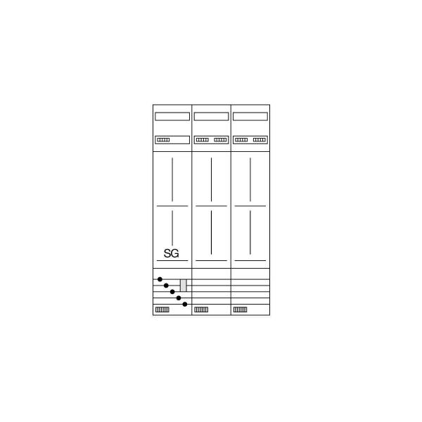 Hager ZL52U6N Komplettfeld, univers Z, 1350 mm, 5 Zählerplätze/SG, 3-feldig, Ausführung Bayern