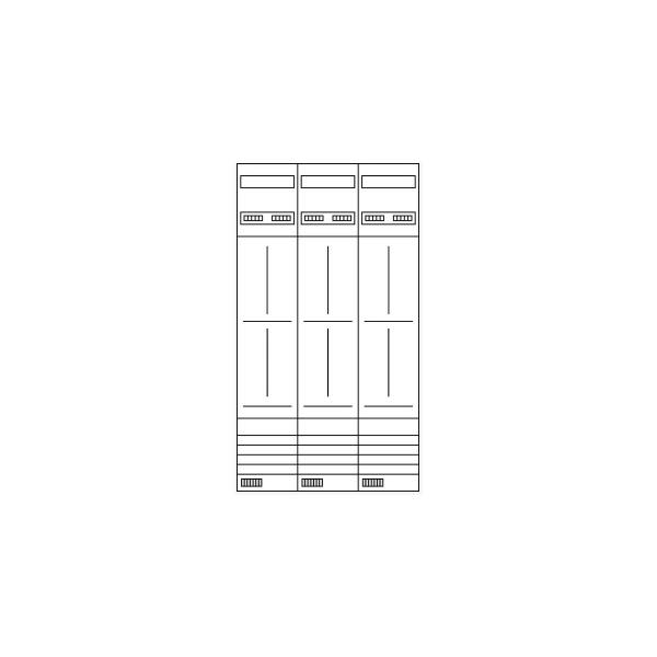 Hager ZL51X8N Komplettfeld, universZ, 1350mm, 6 Zählerplätze, 3-feld, Ausführung Thüringen