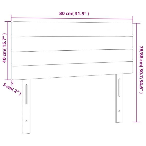 LED Kopfteil Dunkelgrau 80x5x78/88 cm Stoff