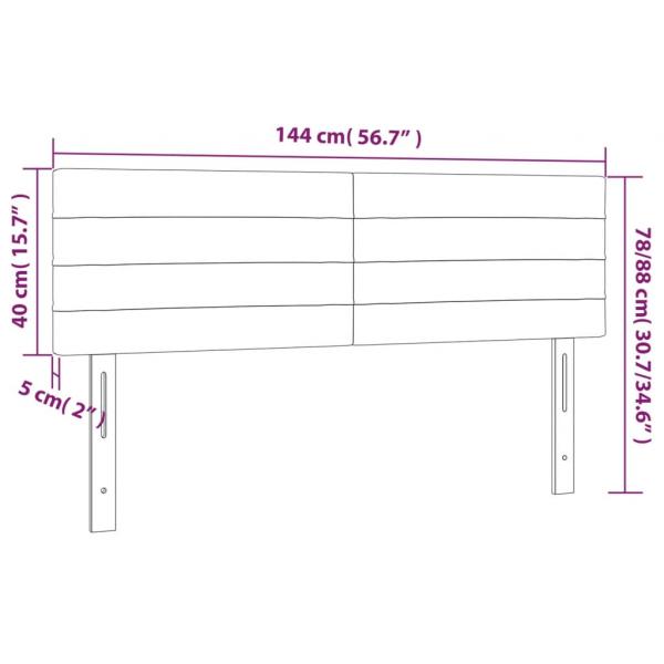 LED Kopfteil Schwarz 144x5x78/88 cm Stoff