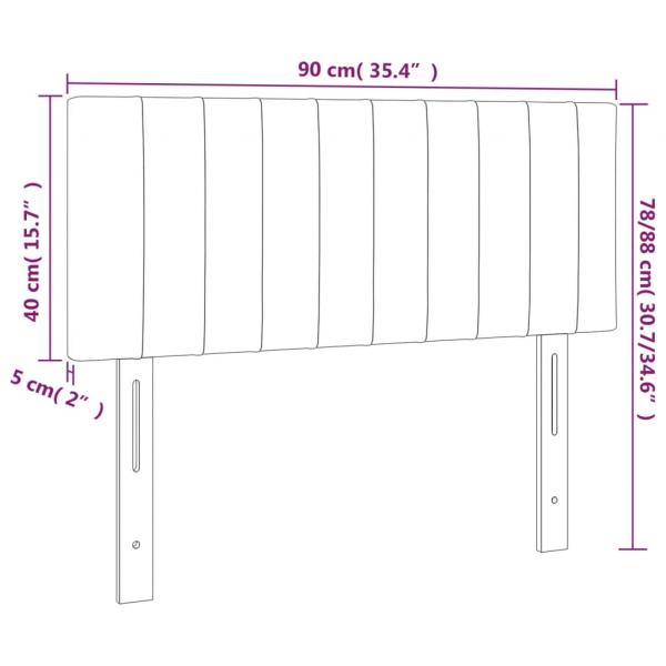 LED Kopfteil Dunkelbraun 90x5x78/88 cm Stoff