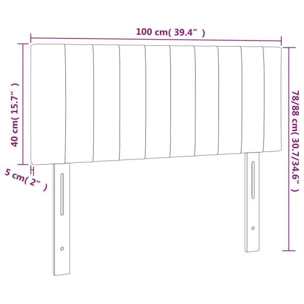 LED Kopfteil Dunkelbraun 100x5x78/88 cm Stoff