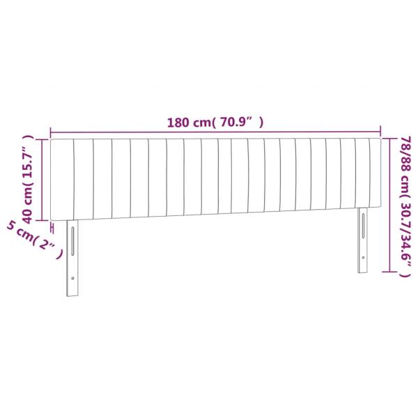 LED Kopfteil Taupe 180x5x78/88 cm Stoff