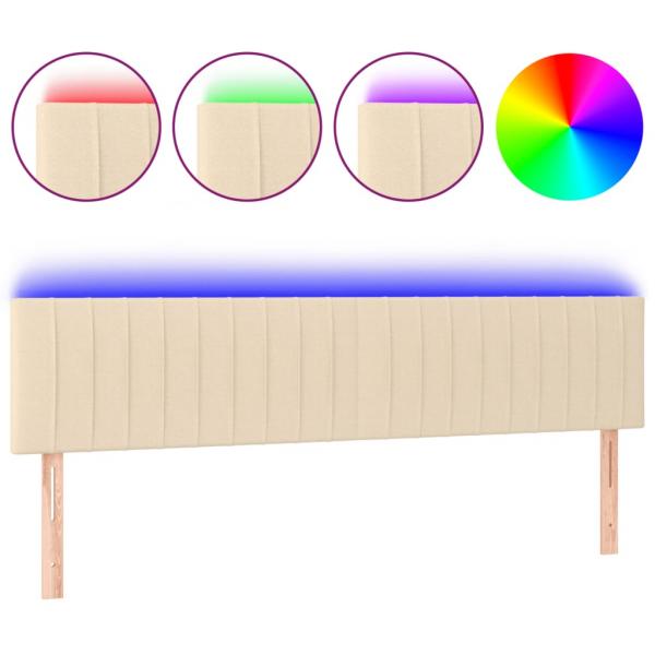 LED Kopfteil Creme 180x5x78/88 cm Stoff