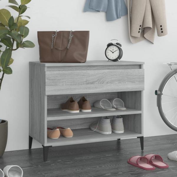 ARDEBO.de - Schuhregal Grau Sonoma 70x36x60 cm Holzwerkstoff