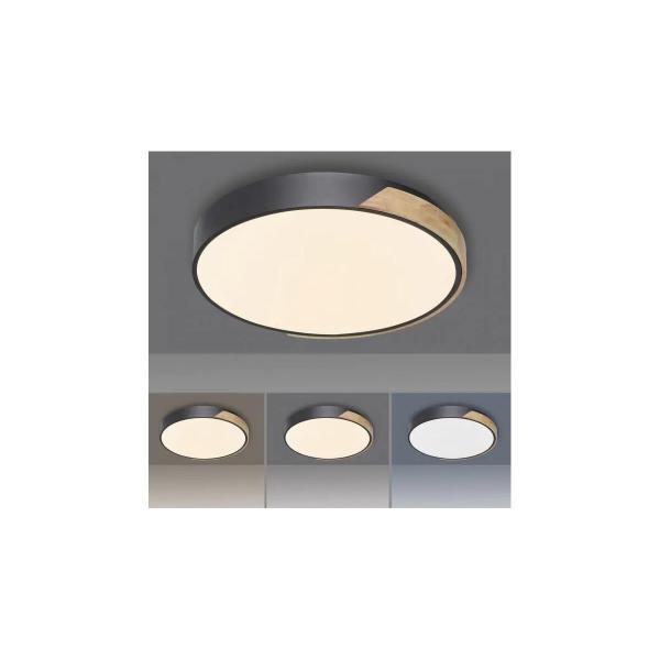 Paul Neuhaus Q BILA LED Deckenleuchte, Smart Home, dimmbar, holzfarben/anthrazit (6071-18)