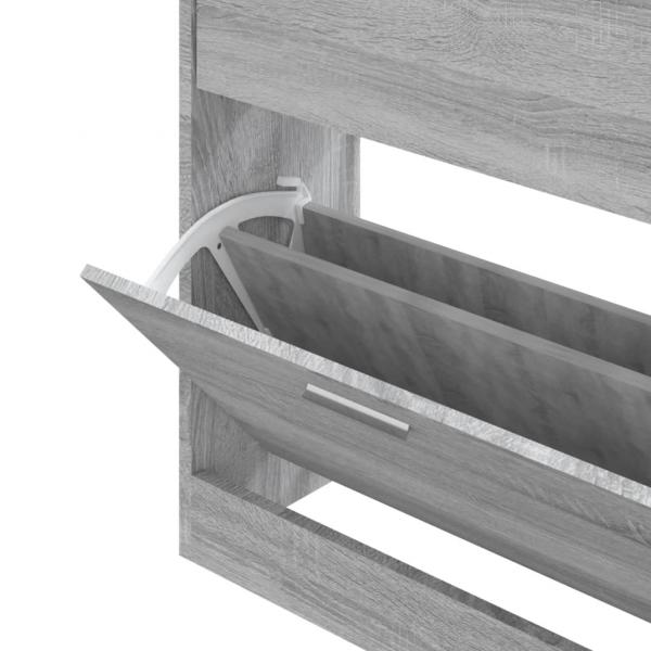 Schuhschrank Grau Sonoma 63x24x81 cm Holzwerkstoff