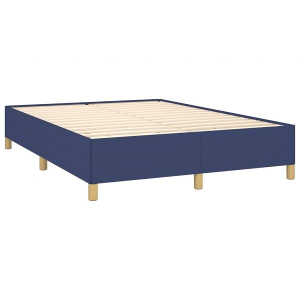 Boxspringbett mit Matratze Blau 140x190 cm Stoff