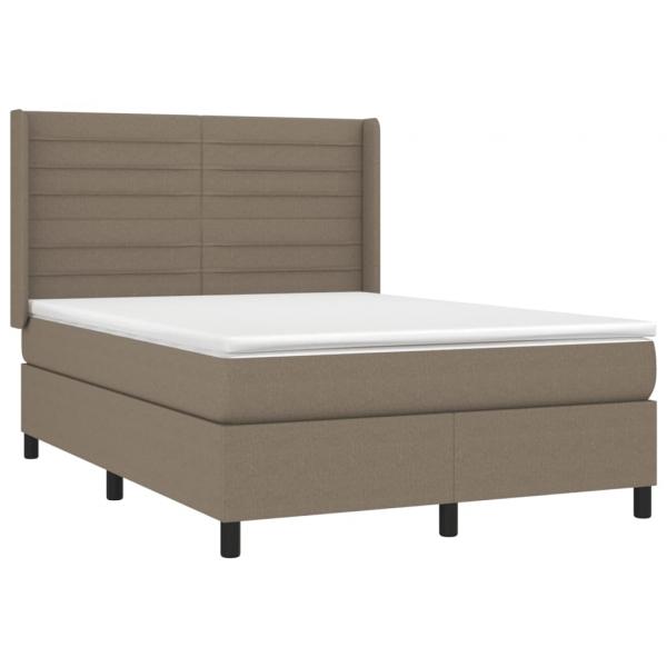 Boxspringbett mit Matratze Taupe 140x200 cm Stoff