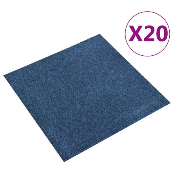 ARDEBO.de - Teppichfliesen 20 Stk. 5 m² 50x50 cm Dunkelblau