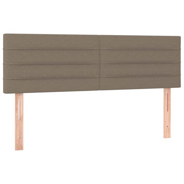 Boxspringbett mit Matratze & LED Taupe 140x190 cm Stoff