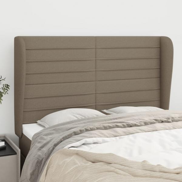 ARDEBO.de - Kopfteil mit Ohren Taupe 147x23x118/128 cm Stoff