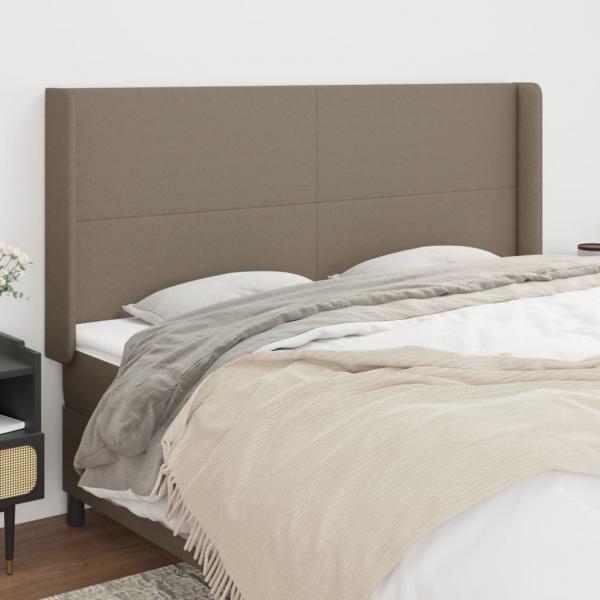 ARDEBO.de - Kopfteil mit Ohren Taupe 203x16x118/128 cm Stoff