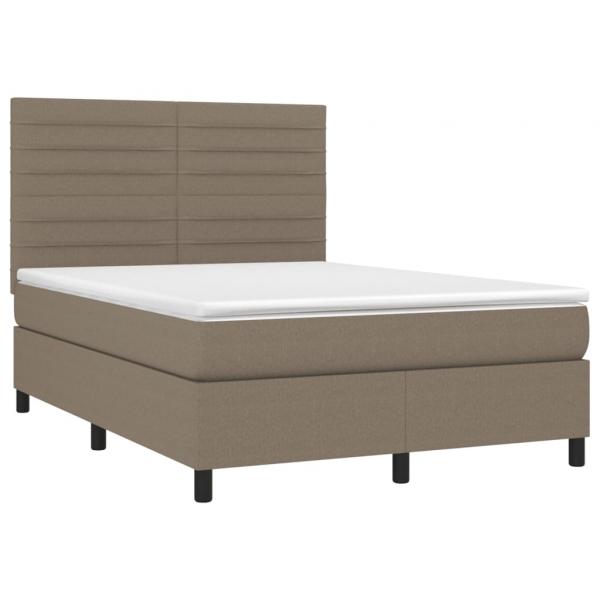 Boxspringbett mit Matratze Taupe 140x190 cm Stoff