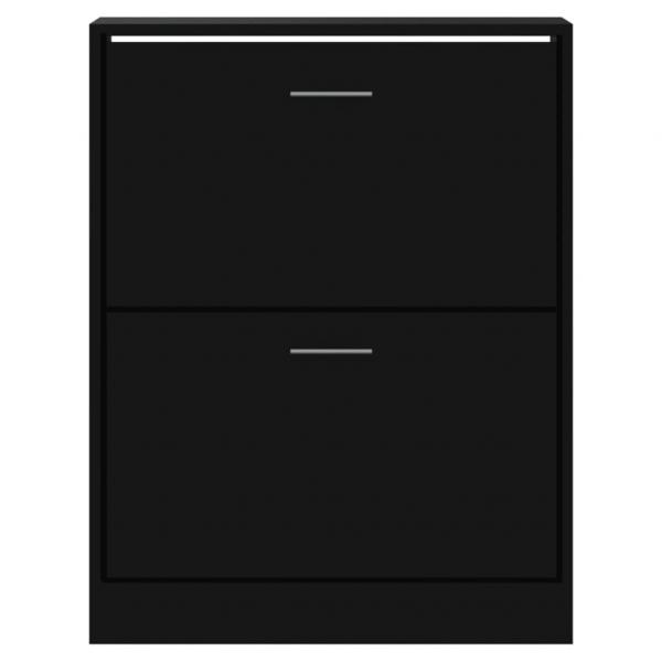 Schuhschrank Schwarz 63x24x81 cm Holzwerkstoff