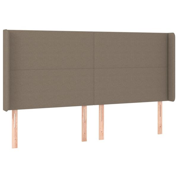 LED Kopfteil Taupe 183x16x118/128 cm Stoff