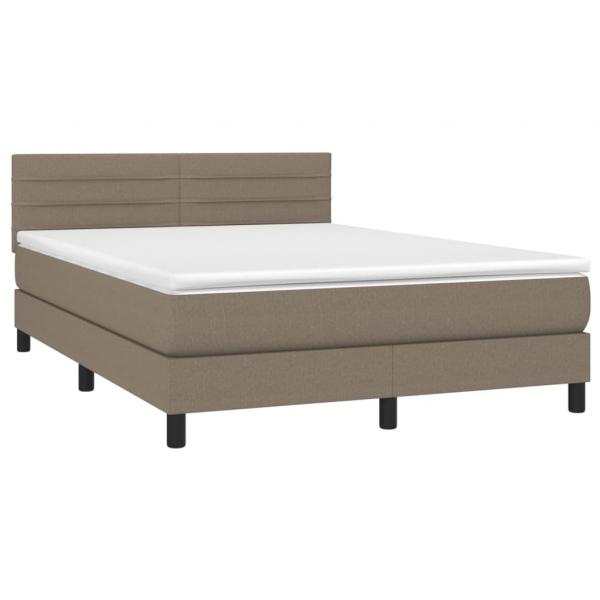 Boxspringbett mit Matratze Taupe 140x190 cm Stoff