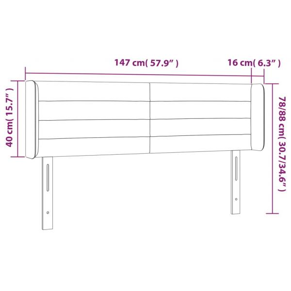 LED Kopfteil Dunkelblau 147x16x78/88 cm Samt